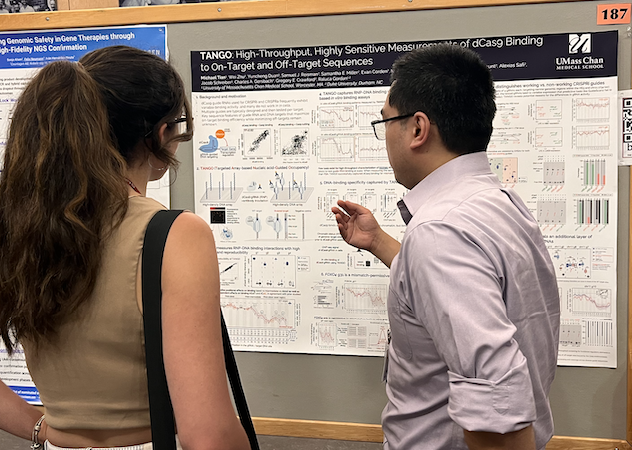 Michael presenting a dCas9 poster at the 2026 CSHL Genome Engineering meeting